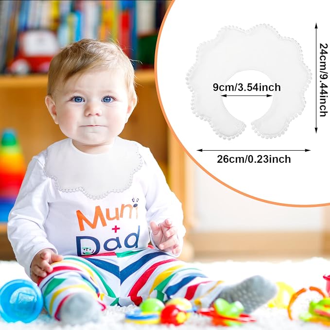 JenPen White Bibs for Baby Girl Bandana Muslin 360 Bibs Baby Bandana Drool for - Image 2