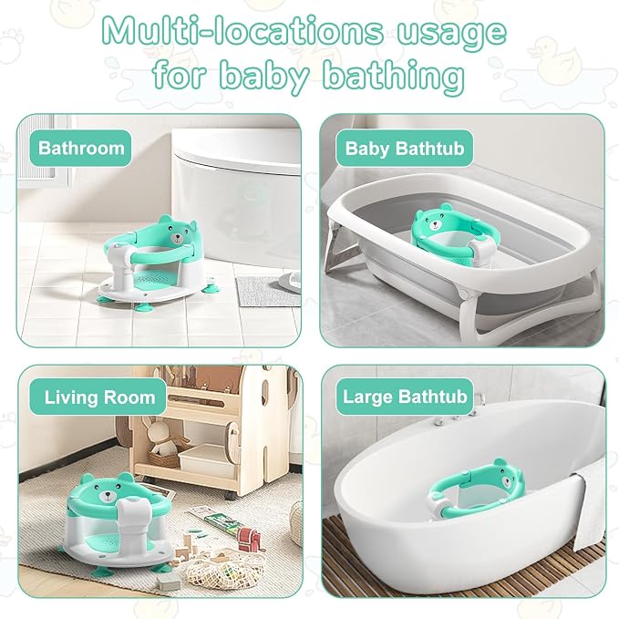 Baby Bath Seat for Babies 6 Months & up, Non-Slip Toddler Bath Seats for Babies - Image 7