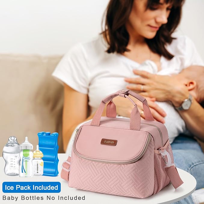 Breastmilk Cooler Bag with Ice Pack Fits 6 Baby Bottles up to 9 Ounce, Wearable - Image 6