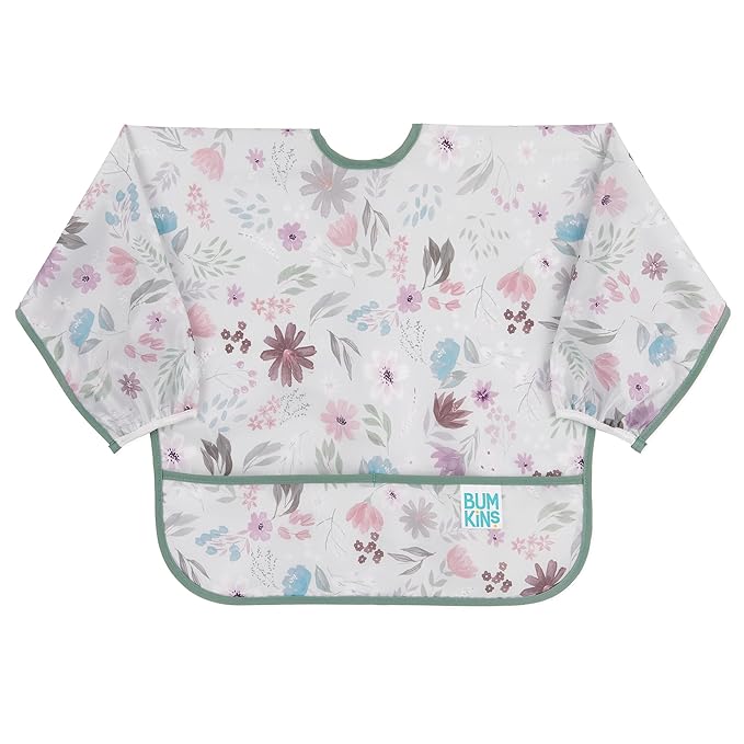 Bumkins Sleeved Bib for Girl or Boy, Baby and Toddler for 6-24 Mos, Essential by Bumkins