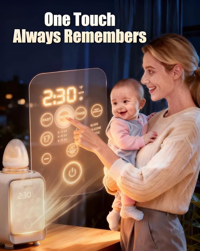 12-in-1 Baby Bottle Warmer for Breastmilk, 98°F 2m Fast Heating Milk Warmers - Image 5