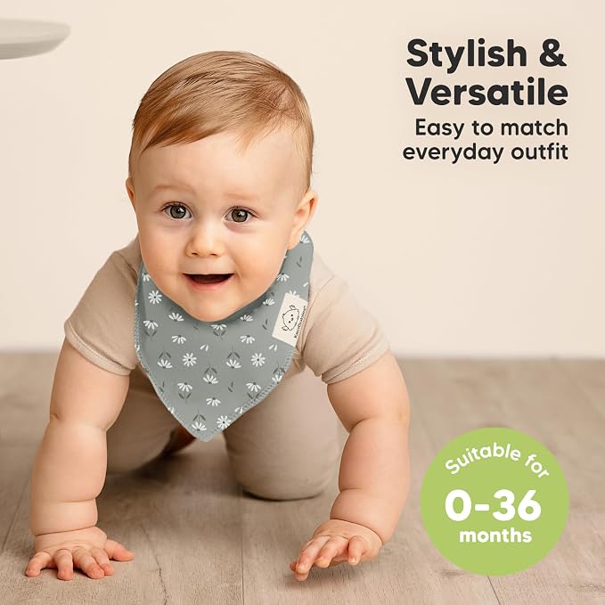 8-Pack Organic Baby Bandana Bibs - Image 4