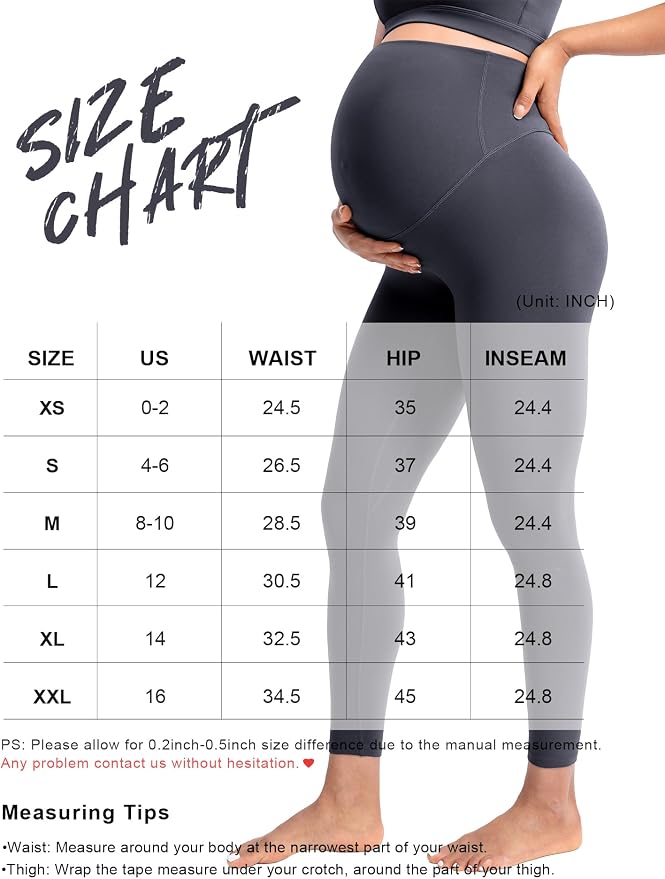 POSHDIVAH Women's Creamluxe Maternity Leggings 25"/28" Over The Belly Pregnancy - Image 2
