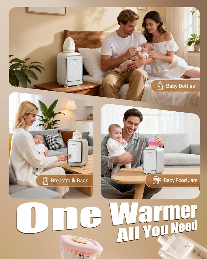 12-in-1 Baby Bottle Warmer for Breastmilk, 98°F 2m Fast Heating Milk Warmers - Image 8