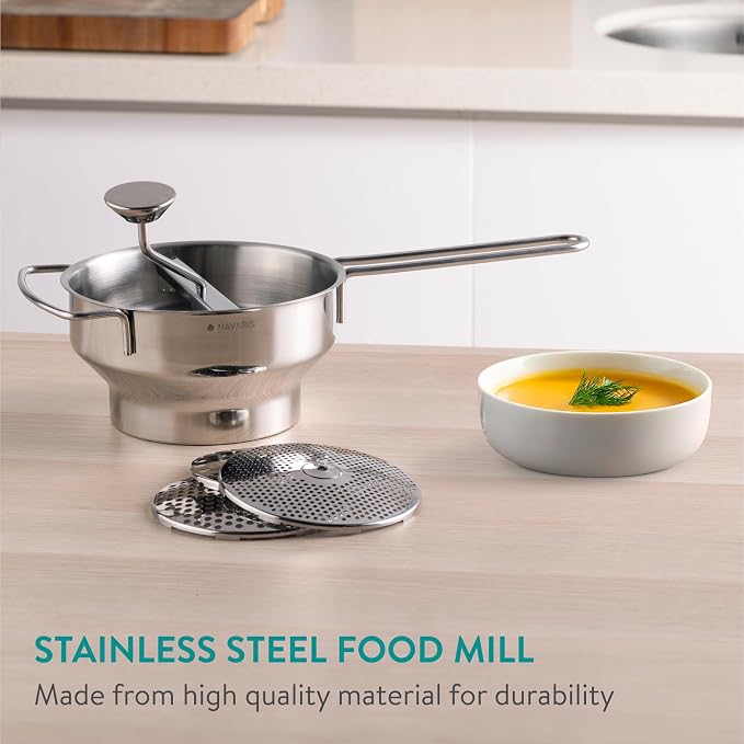 Navaris Stainless Steel Food Mill 2-Quart - Image 2