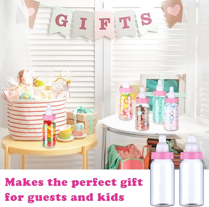 60 Pcs 4.5 Inch Baby Mini Milk Bottle Baby Shower Favor Fillable Feeding Bottle - Image 7