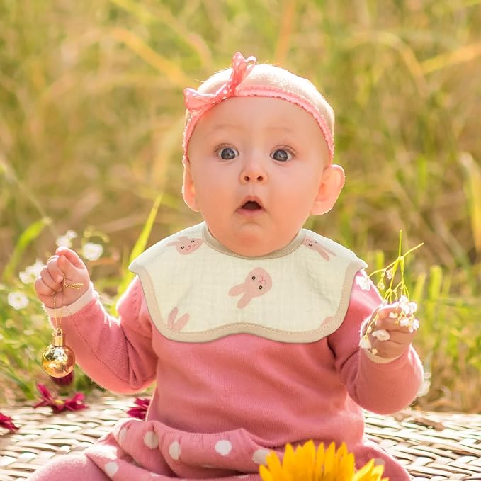 Muslin Baby Bibs for Drooling and Teething Newborn Drool Bibs for Baby Girl Boy - Image 6