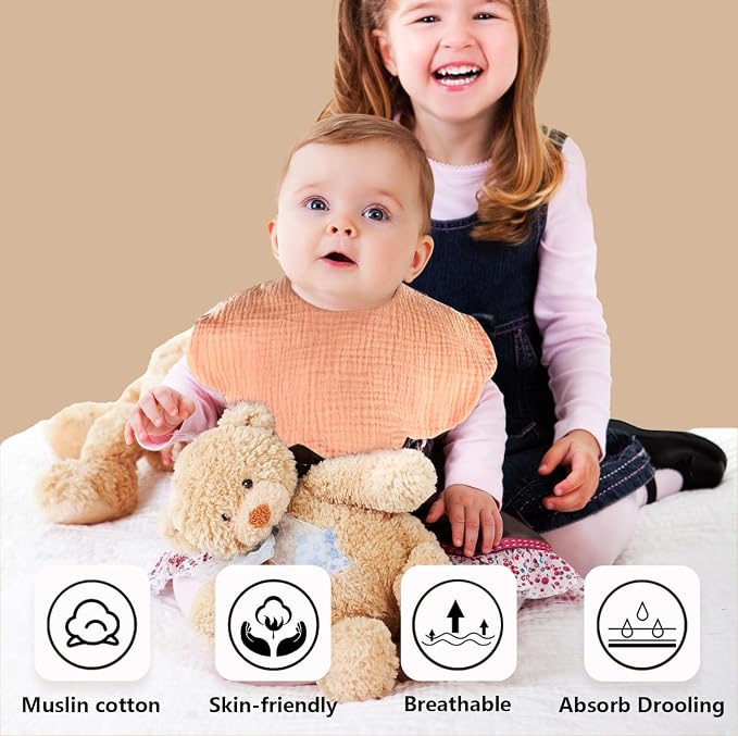 Baby Bibs Muslin Drool Teething Drooling Bibs - Image 5