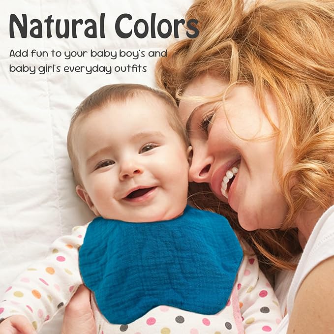 Baby Bibs Muslin Bibs for Baby Girl Boy for Drooling and Teething 10 Pack - Image 2
