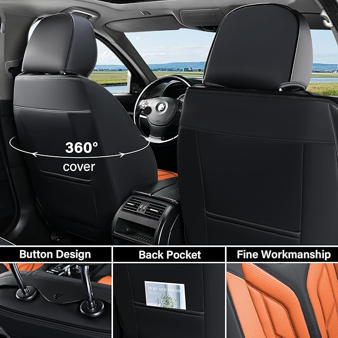 Coverado Car Seat Covers Full Set, Automotive Seat Covers Car Seat Protector - Image 2