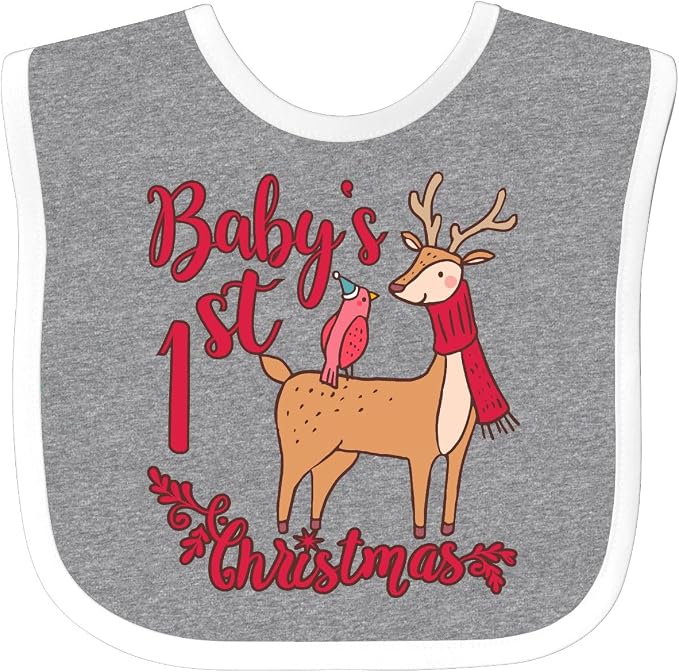 inktastic Baby's First Christmas Baby Bib by Inktastic