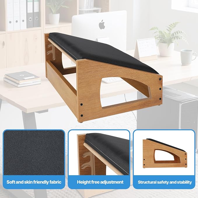 Ergonomic Foot Rest, 4 Adjustable Height Foot Stool, Footrest Under Desk， Soft - Image 7