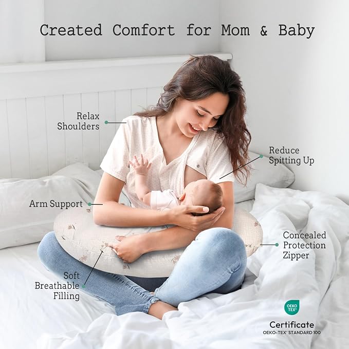 Little Grape Land Nursing Pillow, Soft 100% Cotton Breastfeeding Pillow - Image 2