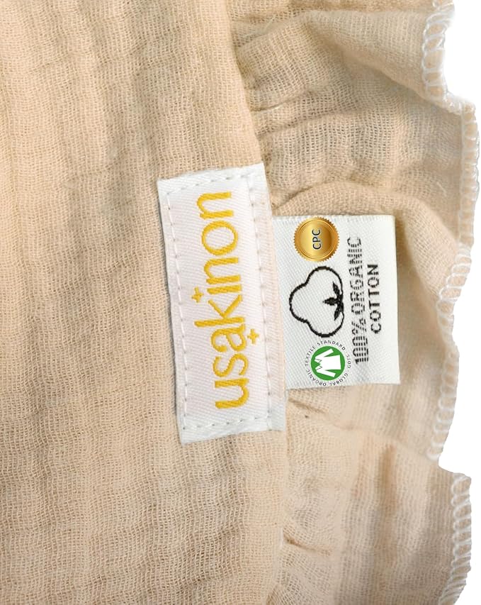usakinon® 100% Organic Muslin Cotton Baby Bibs 2 Pack – Soft, Absorbent & Safe - Image 9