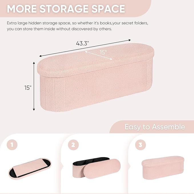 B FSOBEIIALEO Ottoman with Storage - Image 3