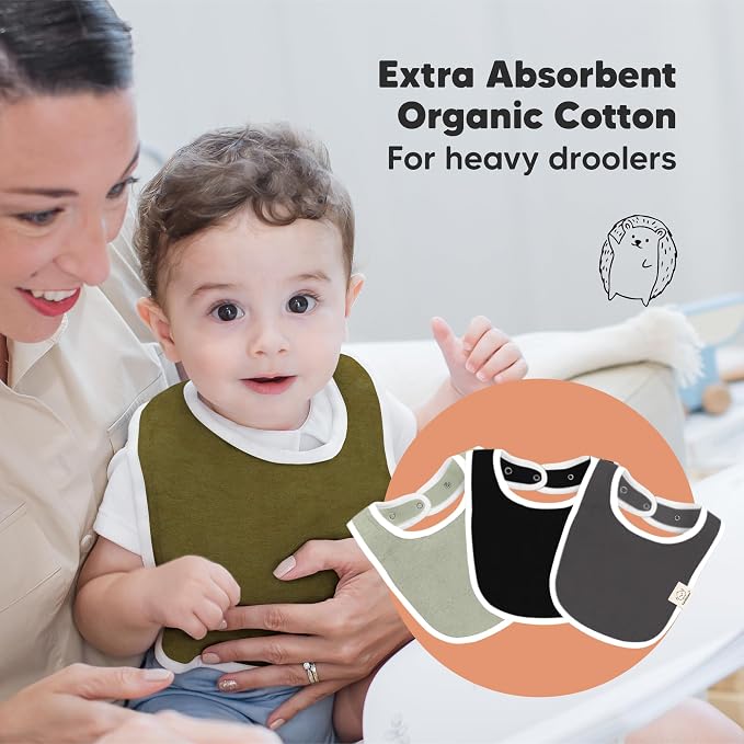 8-Pack Organic Baby Bibs for Boys, Girls - Image 5