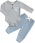 fhutpw Baby Boy Clothes 3 6 12 18 Months Ribbed Knitted Long Sleeve Romper and by fhutpw