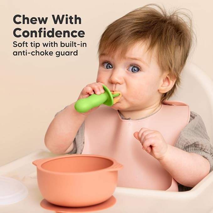 KeaBabies 4-Pack Silicone Baby Spoons and Forks Set - Image 4