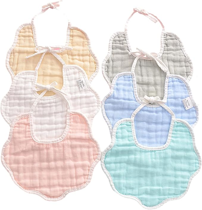 Muslin Baby Bibs for Drooling and Teething Newborn Drool Bibs for Baby Girl Boy by DOSMINE