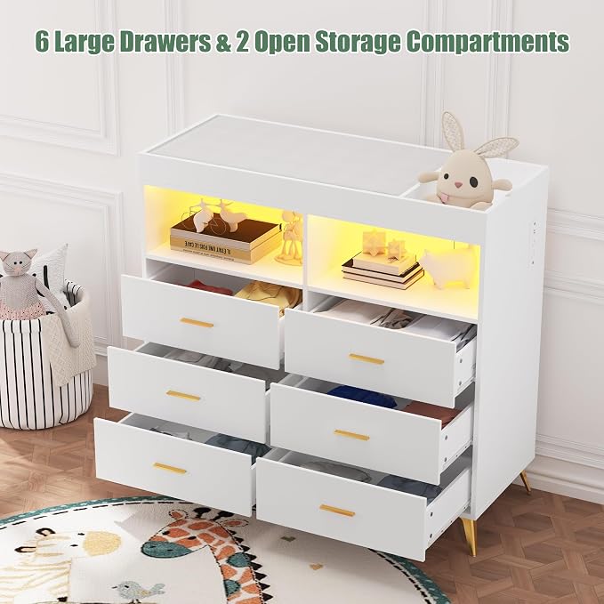 Changing Table Dresser with Drawers, Baby Dresser with Changing Table Top - Image 2