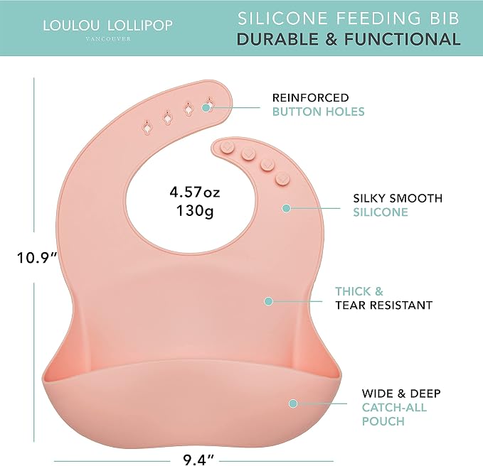Loulou Lollipop Soft, Waterproof Silicone Feeding Bib - Image 2