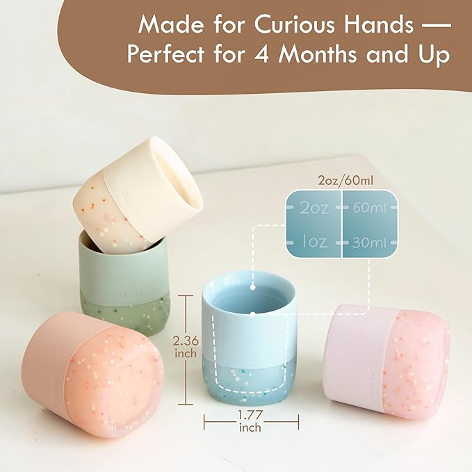 Moonkie Silicone Baby Cup 4 Months+ | Tiny Open Training Cup - Image 7