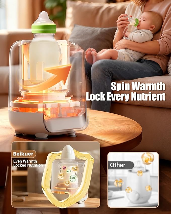 12-in-1 Baby Bottle Warmer for Breastmilk, 98°F 2m Fast Heating Milk Warmers - Image 3