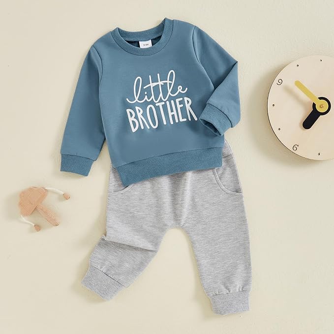 Toddler Baby Boy Fall Winter Outfit Long Sleeve Letter Print Sweatshirts and - Image 2