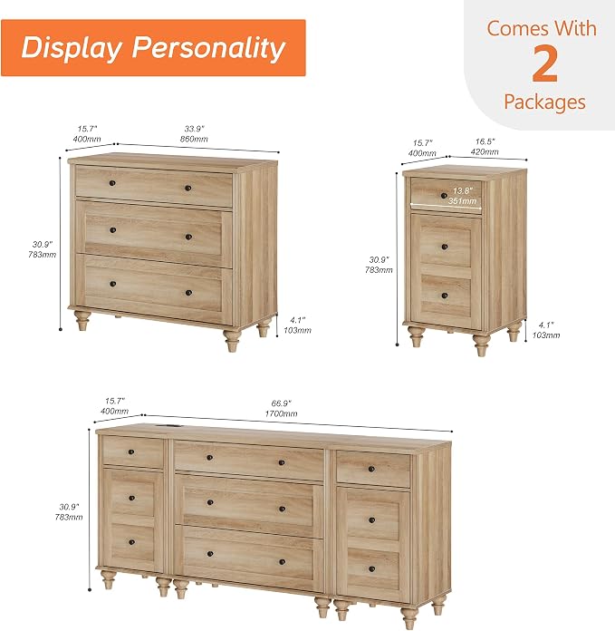 WAMPAT Dresser with Wide Chest of Drawers - Image 2