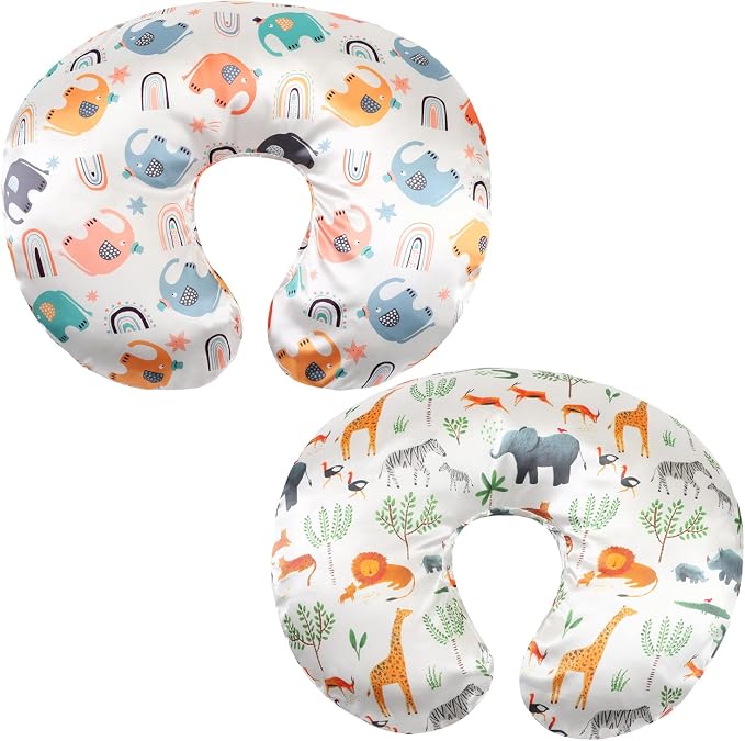 Satin Nursing Pillow Cover Set 2 Pack Ultra Soft Silk Compatible by Unknown