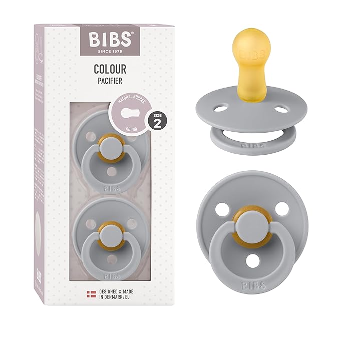 BIBS Pacifiers Colour Collection | Natural Rubber Baby Pacifier | Set of 2 by BIBS