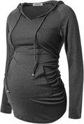 GINKANA Maternity Hoodie Long Sleeves Shirts Casual Maternity Top Pregnancy by GINKANA