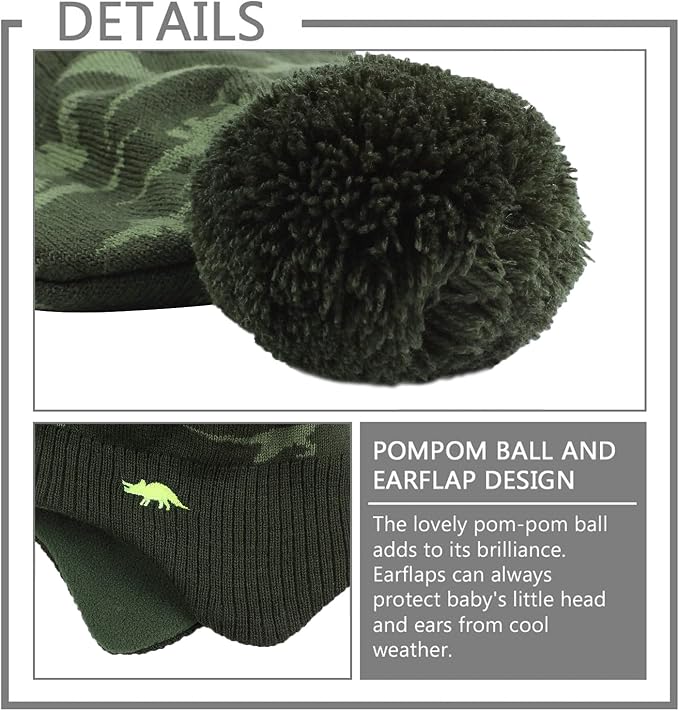 JANGANNSA Knitted Baby Hat Scarf Set Winter Warm Boys Girls Beanie Fleece - Image 4