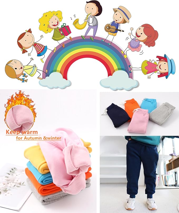 CuteOn Unisex Toddler Jogger Pants Kids Cotton Elastic Waist Winter Baby - Image 6
