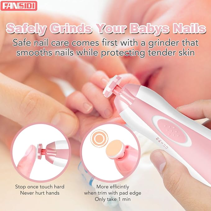 FANSIDI Baby Nail File Electric Nail Trimmer Safe Baby Nail Clippers Manicure - Image 4