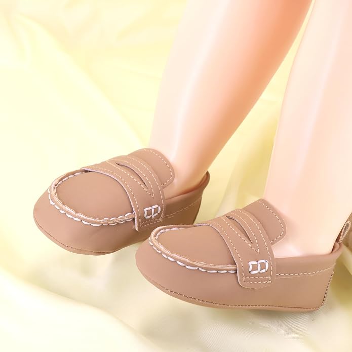 LONSOEN Baby Girls Boys Loafers Prewalker Dress Crib Shoes - Image 6