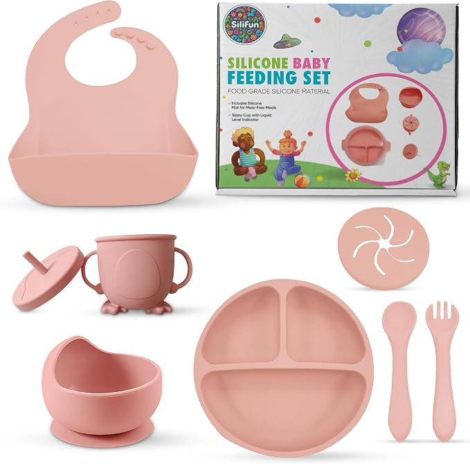 SiliFun 8-Piece Silicone Baby Feeding Set – Complete Infant Mealtime Kit by Unknown