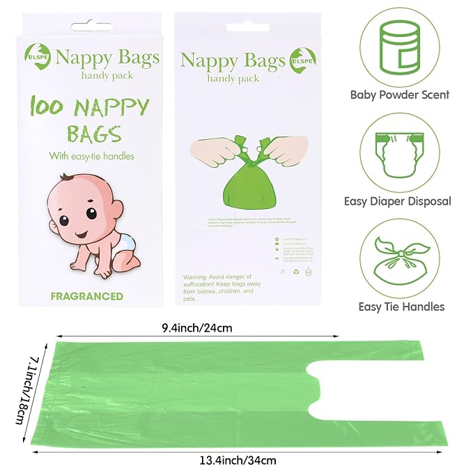 Honoson 1200 Count Baby Disposable Diaper Bags Scented Diaper Sacks - Image 2