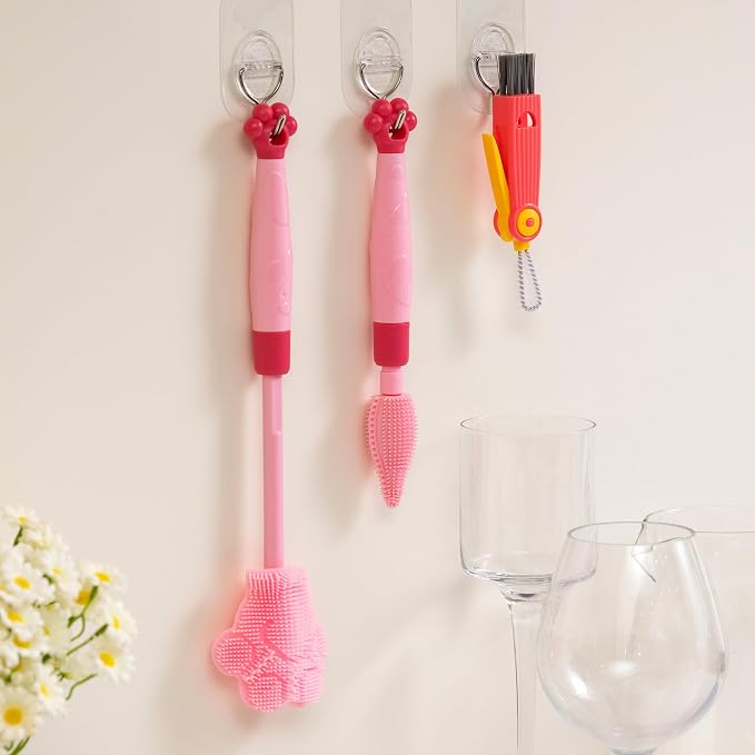 Chemimoso Adjustable Handle Length 10.5-13.8in Water Cup Cleaner Bottle Brush - Image 2