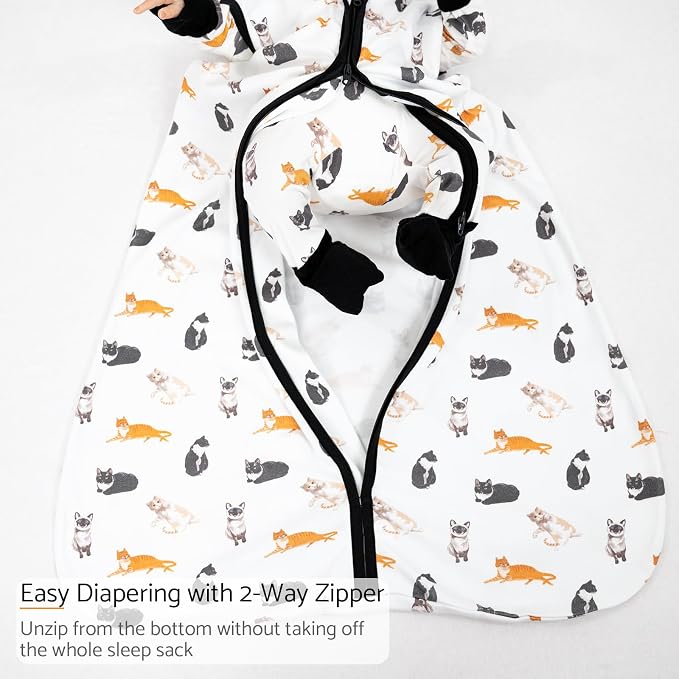 LollyBanks Baby Sleep Sack, 100% Cotton Wearable Blanket 2-Way Zipper Sleep - Image 4