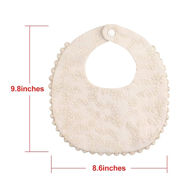 GZMM Baby Bib For Girls, Reversible Waterproof Handmade Natural Cotton Baby - Image 6