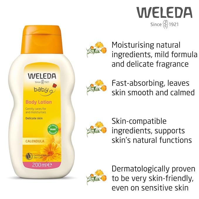 Weleda Baby Calendula Comforting Body Lotion, Plant Rich Moisturizer - Image 5