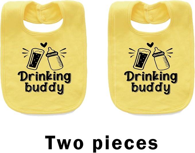 Baby Twins Bibs Drinking Buddy Newborn Baby Bibs Cute Unisex Bibs Set Toddler - Image 2