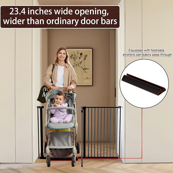 DEARBB Extra Wide Baby Gate Ultra Narrow Spacing 30.11-77.36" Pressure Mounted - Image 4