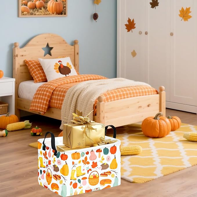Rectangle Autumn Harvest Gift Storage Home Shelf Storage Basket Organizer Box - Image 5