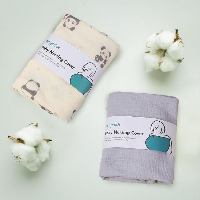 2-Pack Muslin Nursing Covers for Breastfeeding - Image 7