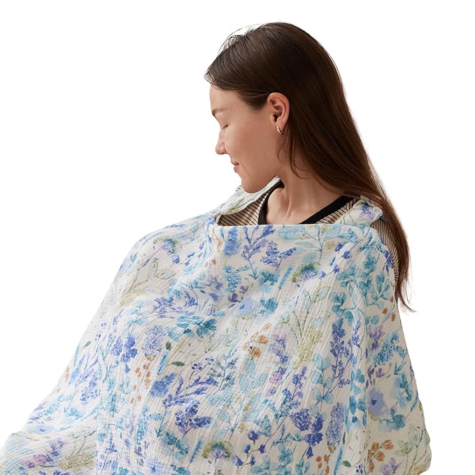 TILLYOU Muslin Nursing Cover for Baby Breastfeeding, 100% Cotton Breathable by TILLYOU