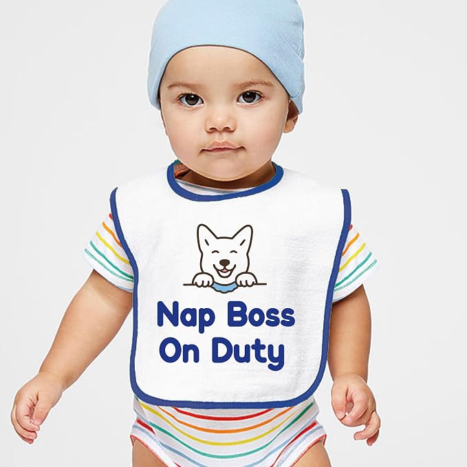Personalized Baby Bib – Soft Cotton Terry, Cute Jindo Dog Design - Image 5