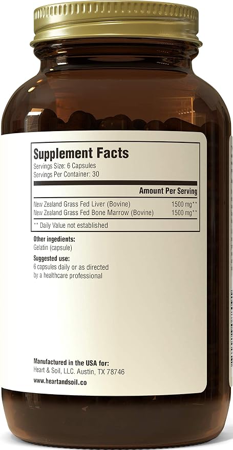 HEART & SOIL - Grass-Fed Bone Marrow and Beef Liver Supplement – 3000mg - Image 2