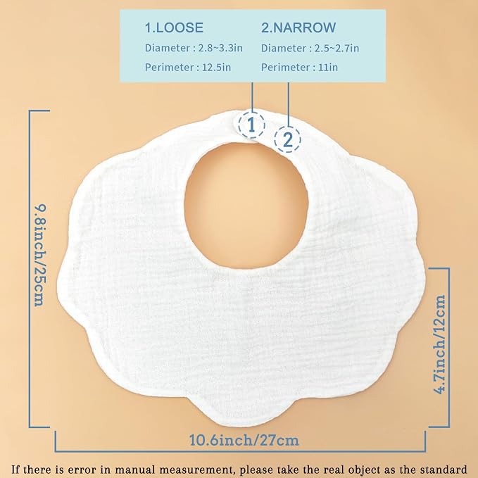 EllieHouse Baby Bibs for Girls Boys 10Pack Muslin Drool Teeth Drooling Teething - Image 3